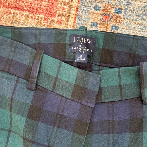 J. Crew Ruby Full Length Pants Blackwatch Plaid - Picture 2 of 7